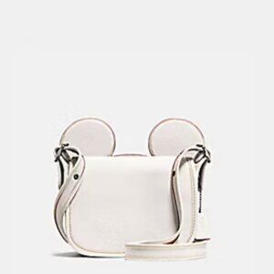 NWT Coach x Disney Patricia Saddle Crossbody bag With Mickey Ears Ivory